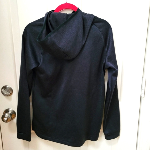 Adidas Climawarm Performance Hoodie Men's Small Gunmetal Gray Black Logo Fleece - Picture 3 of 7